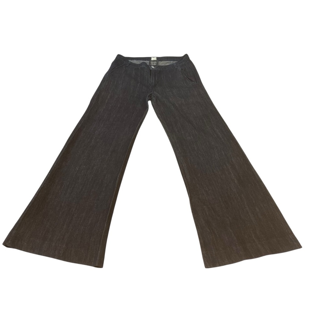 J Brand Wide Leg Flare Jeans Sz 28 Dark Wash Y2K Made in USA Cotton Linen Denim - Picture 11 of 14